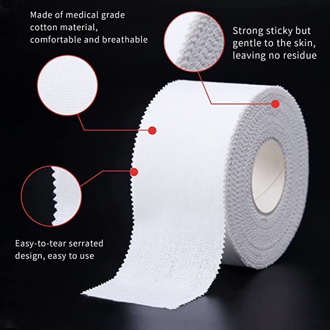 Kinesiology Tape Classic 2.5/5 cm x 5 m, Physio Tape, Finger, Climbing Basketball Ice Hockey Tape Elastic, Waterproof, Skin-Friendly (500 x 5 x 0.1 cm, White)