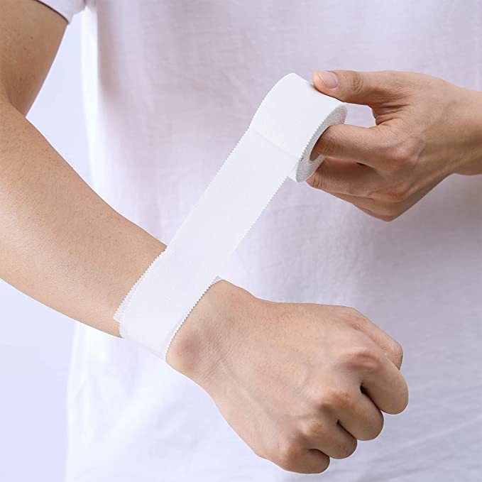 Kinesiology Tape Classic 2.5/5 cm x 5 m, Physio Tape, Finger, Climbing Basketball Ice Hockey Tape Elastic, Waterproof, Skin-Friendly (500 x 5 x 0.1 cm, White)