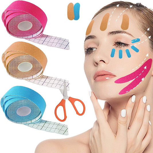 Face Tape Wrinkles Make-Up Anti-Wrinkle Plasters Test Winner Multifunctional Face Tape Patch Anti-Wrinkle Plasters Facial Patches for Forehead Corn Pleat Eye Nose Lines 2.5 cm x 500 cm