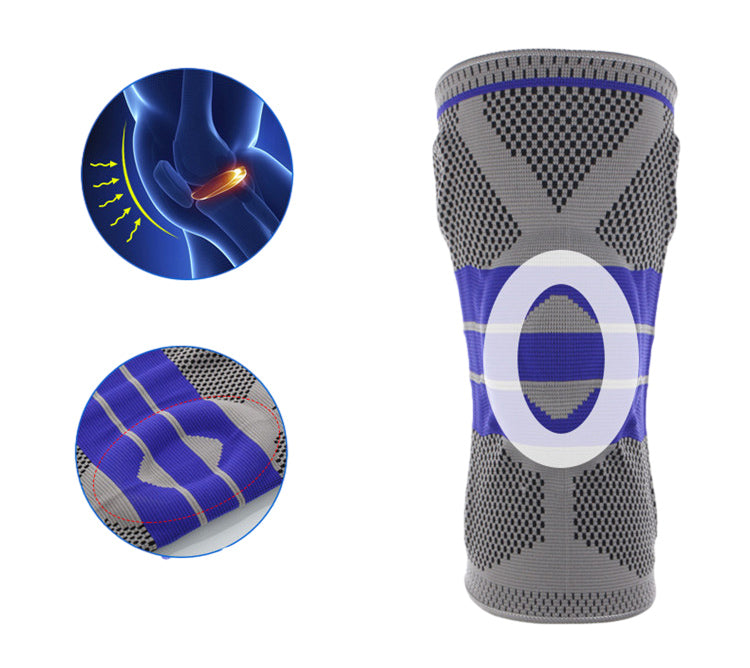 Wholesale sports knee sleeve cover anti-collision patella protection knitted elastic sports knee support brace